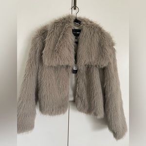 Faux fur grey jacket NWT size small